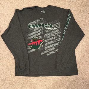 Mens long sleeve grey MN Wild